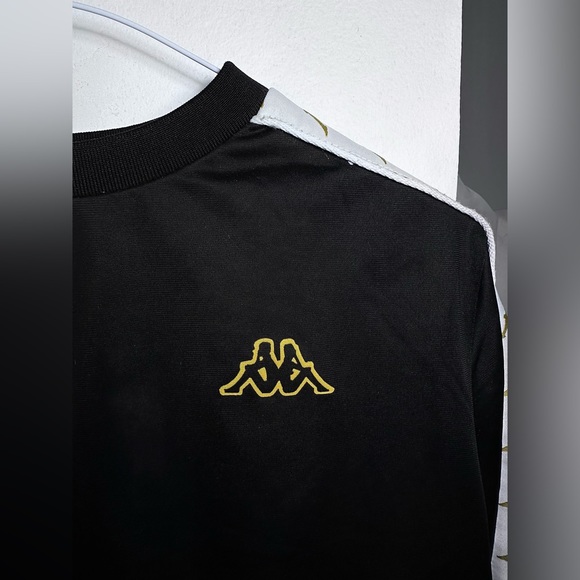 KAPPA 🦋 crop top long sleeve shirt • S • black and gold - Picture 7 of 9
